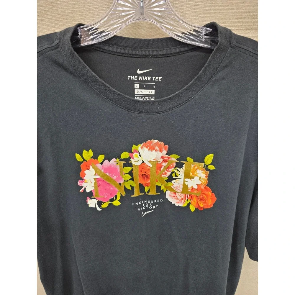 Nike Dri-FIT Floral Engineered for Victory Graphic Tee Black‎ Large L